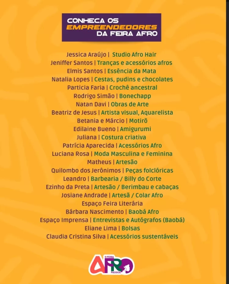 Comprovante de Prestação de Serviços – Estruturas e Equipamentos da Feira Afro Passos 2025